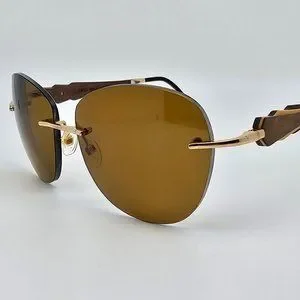 Gold & Wood Donna 01.03 Gold Maple Rimless Sunglasses FRAME ONLY w/ Case 56mm Gold & Wood | Accessories | Gold Wood Donna 03 Gold Maple  main image 3